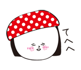 Red dot hat girl sticker #15873347