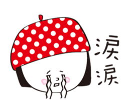 Red dot hat girl sticker #15873349