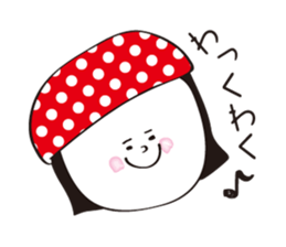 Red dot hat girl sticker #15873353