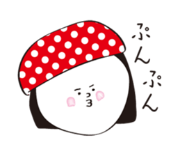 Red dot hat girl sticker #15873354