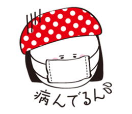 Red dot hat girl sticker #15873356