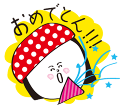 Red dot hat girl sticker #15873357