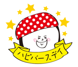 Red dot hat girl sticker #15873359