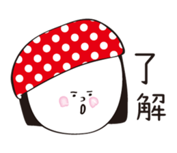 Red dot hat girl sticker #15873361