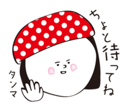Red dot hat girl sticker #15873362