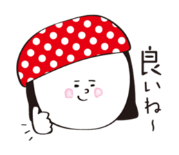 Red dot hat girl sticker #15873364