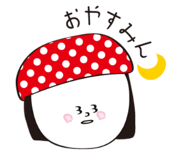 Red dot hat girl sticker #15873367