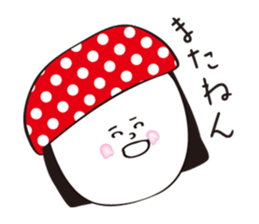 Red dot hat girl sticker #15873369