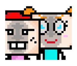 Ha3Chong: Facebox Family 8bit sticker #15873600