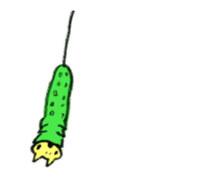 The Chinese Bushbrown's larva like a cat sticker #15875294