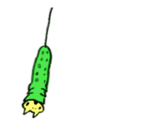 The Chinese Bushbrown's larva like a cat sticker #15875294