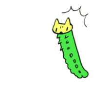 The Chinese Bushbrown's larva like a cat sticker #15875297