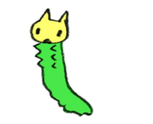 The Chinese Bushbrown's larva like a cat sticker #15875302