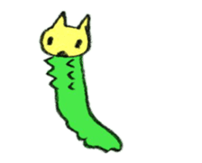The Chinese Bushbrown's larva like a cat sticker #15875302