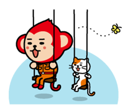 Locksmith's monkey and a cute cat sticker #15875896