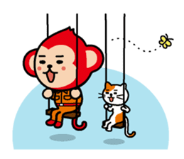 Locksmith's monkey and a cute cat sticker #15875896