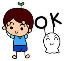 Boy & unknown creatures sticker #15877667