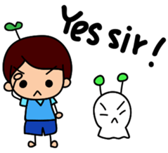 Boy & unknown creatures sticker #15877669