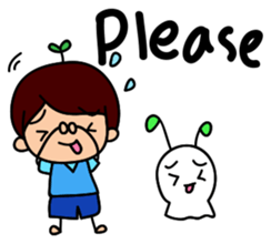 Boy & unknown creatures sticker #15877670