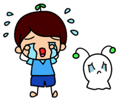 Boy & unknown creatures sticker #15877671