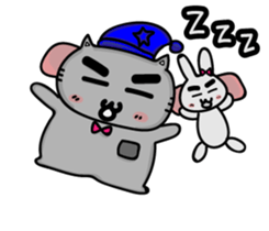 Gary cat & bye bye rabbit together sticker #15877934