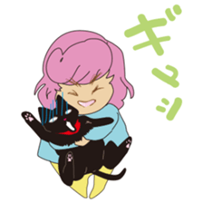 Kindergarten and black cat sticker #15878714