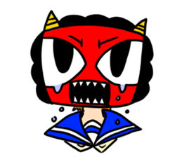 Namahage girl and animals sticker #15878810