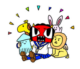 Namahage girl and animals sticker #15878817