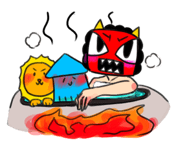 Namahage girl and animals sticker #15878821