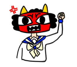 Namahage girl and animals sticker #15878824