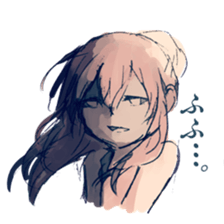 Various color ponytail girl sticker sticker #15879500