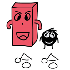 Red brick JUN and coal ball MAI sticker #15879754