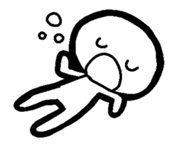 Rakugaki siro ningen Sticker sticker #15880370