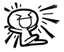 Rakugaki siro ningen Sticker sticker #15880375