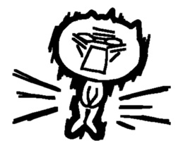 Rakugaki siro ningen Sticker sticker #15880377