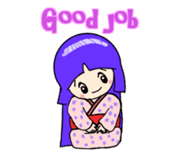 Cute girl of a kimono sticker #15882301