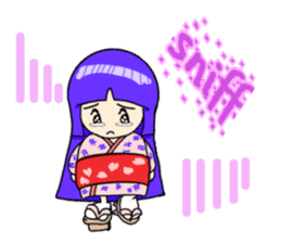 Cute girl of a kimono sticker #15882302