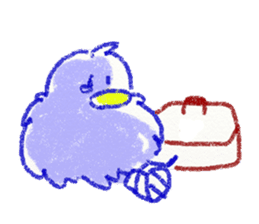 red bull and grean cat and blue bird,3rd sticker #15883376