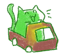 red bull and grean cat and blue bird,3rd sticker #15883378