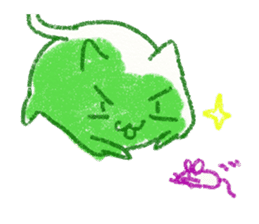 red bull and grean cat and blue bird,3rd sticker #15883379