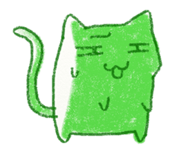 red bull and grean cat and blue bird,3rd sticker #15883381