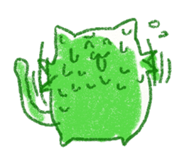 red bull and grean cat and blue bird,3rd sticker #15883383