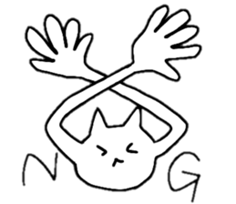 A cat whose hands are growing frequently sticker #15886974