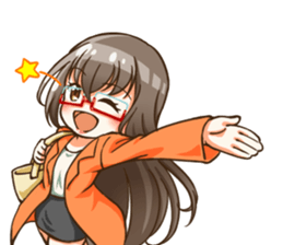 Utamaro and Ms.Ichikawa2 sticker #15888964