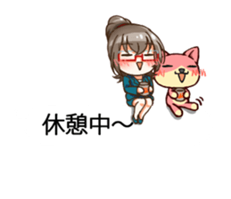 Utamaro and Ms.Ichikawa2 sticker #15888983