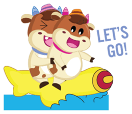 Little Cute Pink Couple on Picnic sticker #15890266