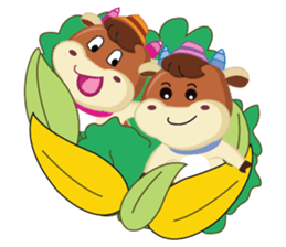 Little Cute Pink Couple on Picnic sticker #15890274