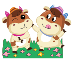 Little Cute Pink Couple on Picnic sticker #15890275