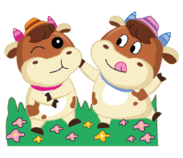 Little Cute Pink Couple on Picnic sticker #15890275