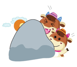 Little Cute Pink Couple on Picnic sticker #15890278